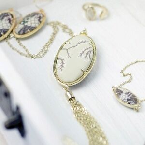 New Jilzarah 33" Latte Tassel Reversible‎ Necklace